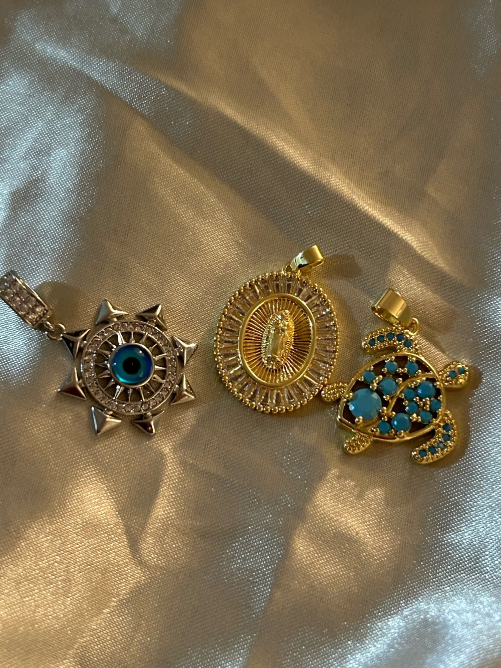Adina Eden Charm or Pendant Bundle- turtle, evil eye, religious